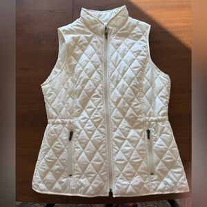 Women's White Quilted Vest
